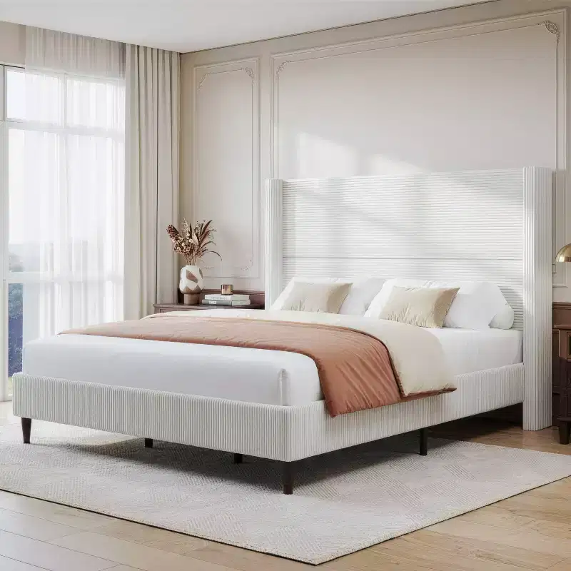 Queen Upholstered Platform Bed Frame with 51.2