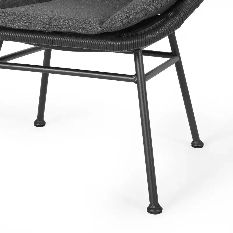 Christopher Knight Home Habra Wicker Iron Frame Club Chairs with Cushions