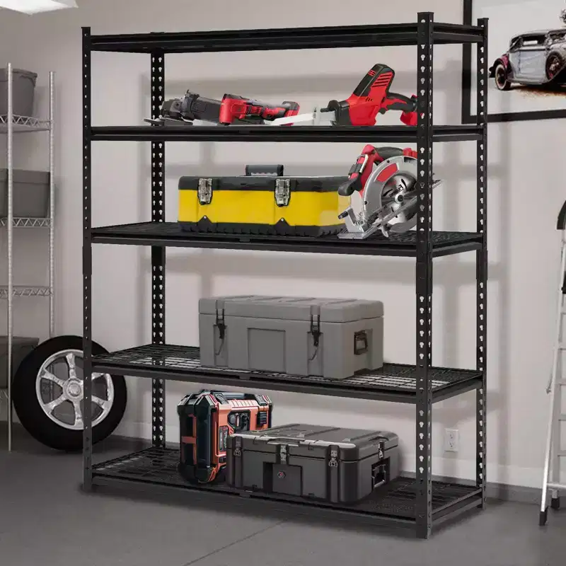 5 Tier Adjustable Utiliy Shelves, 2000 Lbs Heavy Duty Metal Garage Shelves Units,Storage Shelves, Freestanding Shelving Units
