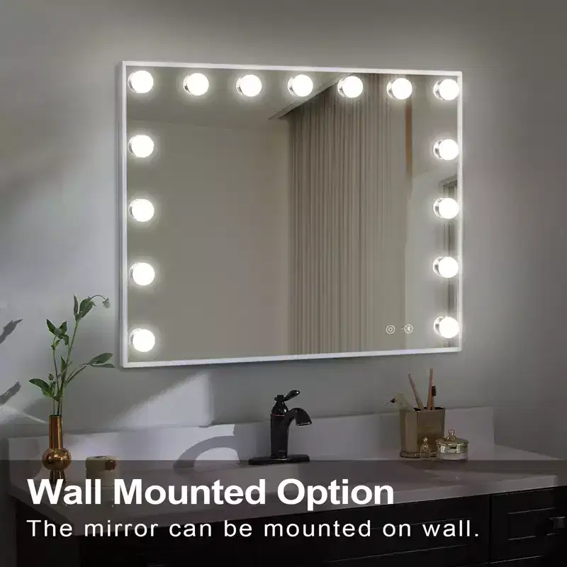 GDFStudio Miro Modern 22.8'' Bathroom Vanity Mirrors with Lights, Charging Port, Bluetooth Speaker and Microphone