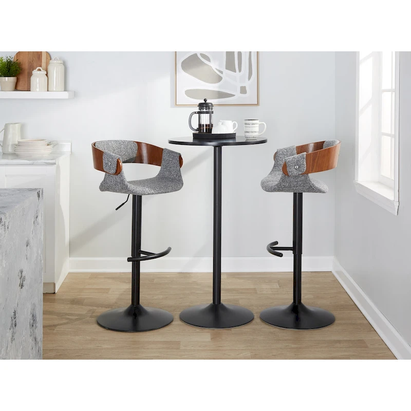 Carson Carrington Gavle Adjustable Bar Stool with Rounded T Footrest (Set of 2)