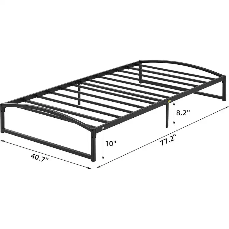 10 Inches High Metal Platform Bed Frame, Metal Slat Support, No Box Spring Needed