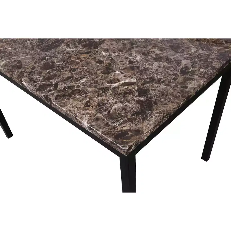 Dining Table 48 Modern Dining Table CKitchen Table with Faux Marble Top and Metal Legs for Dining Room, Living Room
