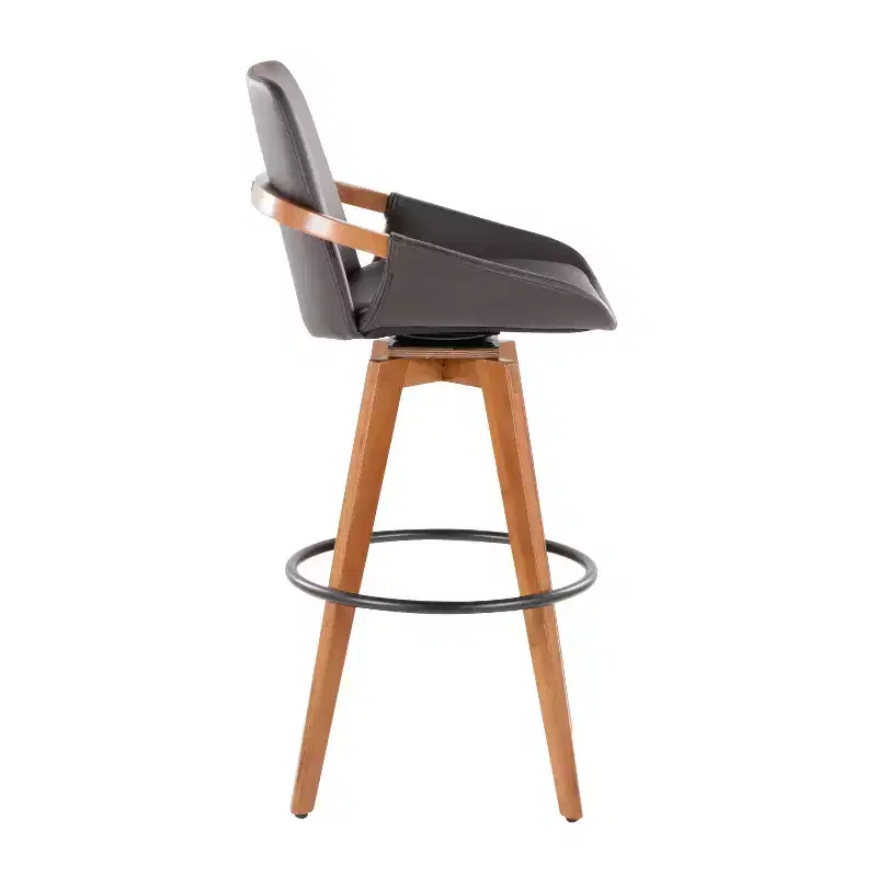 LumiSource Cosmo PU Counter Height Barstool Walnut Bamboo/Brown