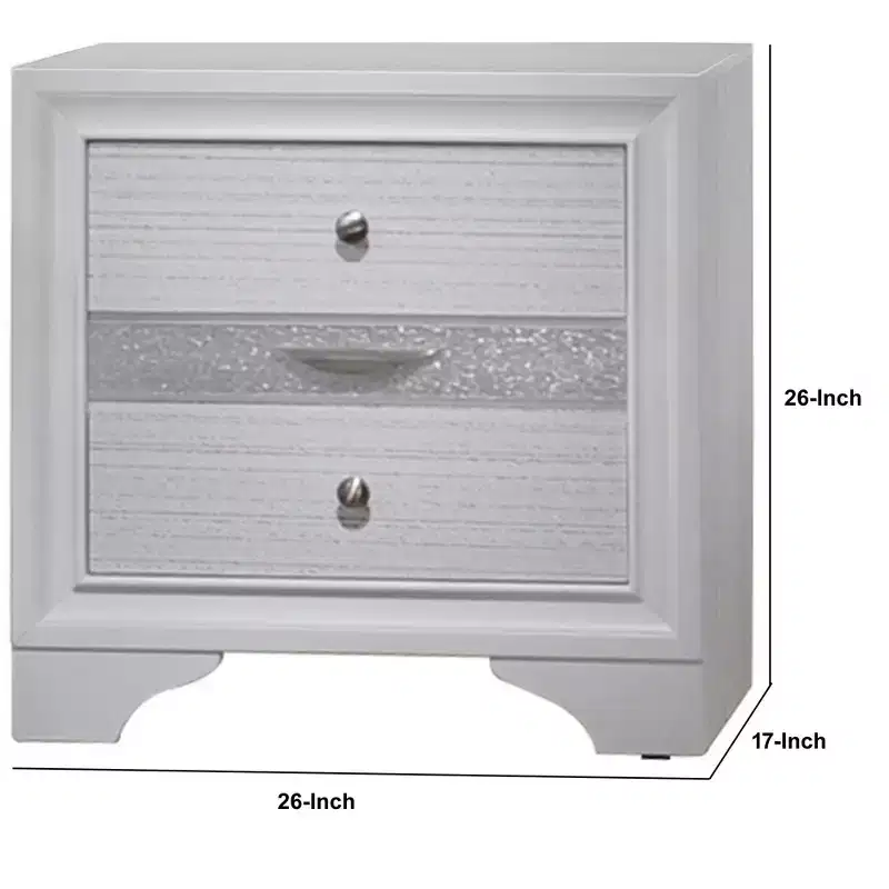 Royal Hampton 3 Drawers Wood Nightstand By Naima , White