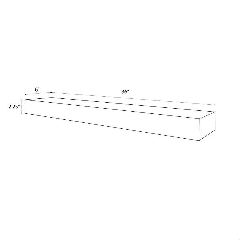 36 Inch Floating Wood Wall Shelf