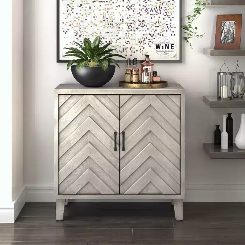 Friedman Bar Cabinet with Wine Storage Gray - Finch