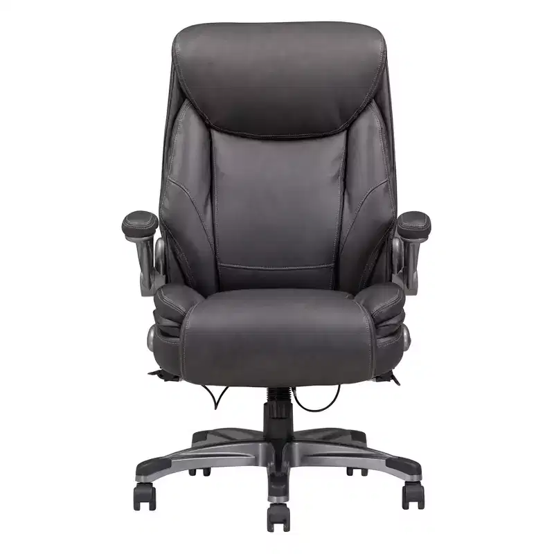 Classic Ergonomic Office Chair with Adjustable Armrest, Comfy Chair with 360-Degree Swivel and Wheels, Desk Chair for Office, Home, Gray