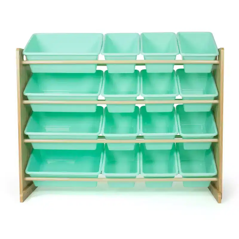 Kids' Toy Organizer with 16 Storage Bins Natural/Mint
