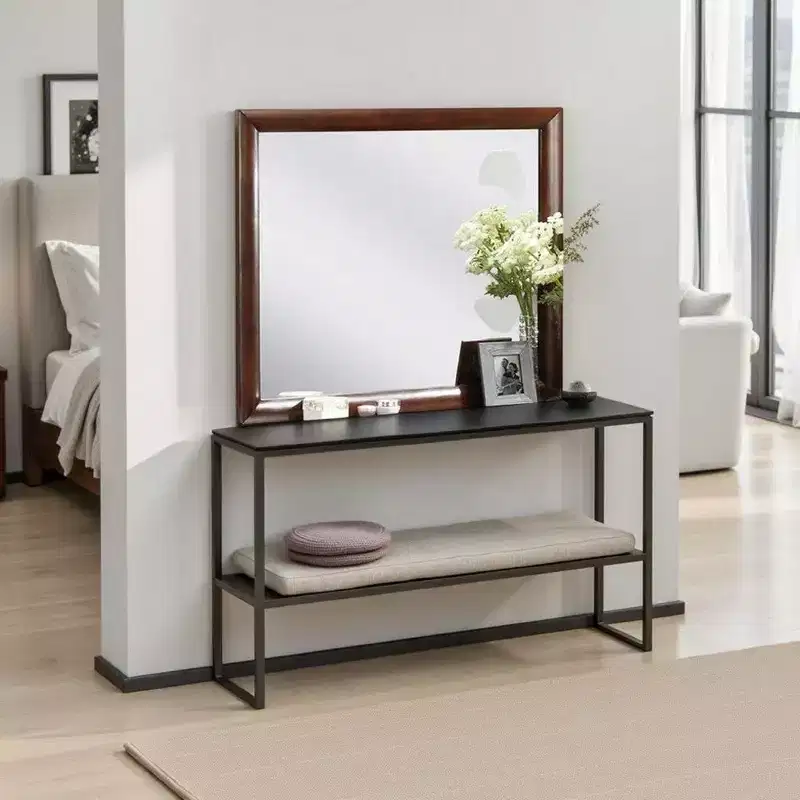 Royal Hampton Dresser Vanity Mirror, 40 Inch Dark Cherry Brown Solid Wood