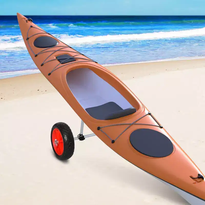 Aluminum Kayak Cart Trolley with Adjustable Crossbar and Large Tires