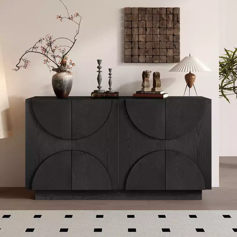 Whisen 4-Door Wood Storage Sideboard with Adjustable Shelves