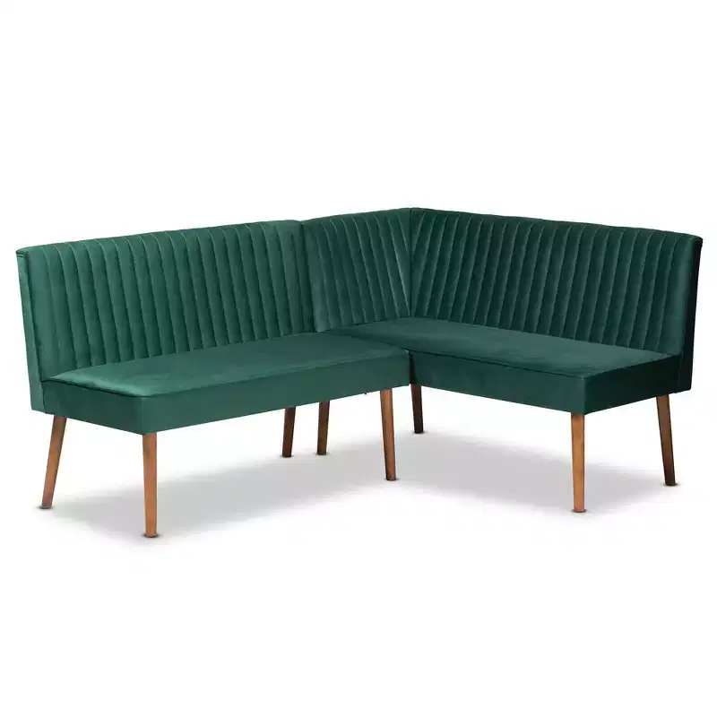 2pc Alvis Upholstered Dining Nook Banquette Set - Baxton Studio