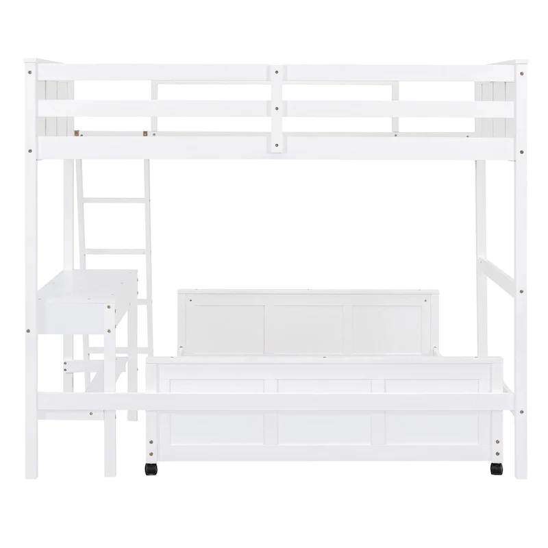 Full Over Full/Twin Over Full Bunk Bed with Desk
