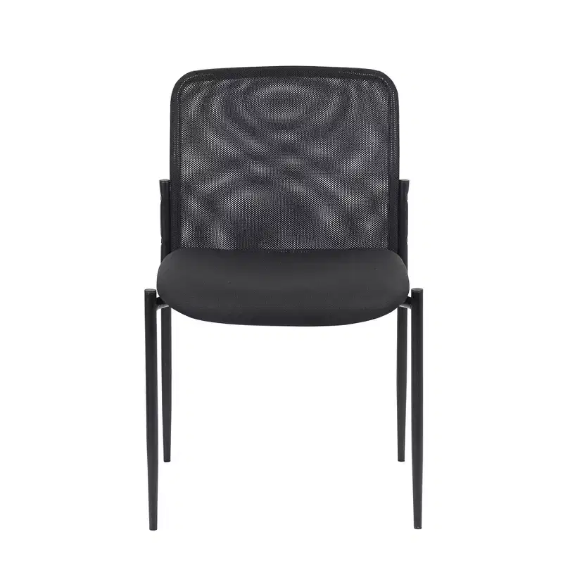 Mesh Guest Chair Black - Armless, Stackable, Metal Frame