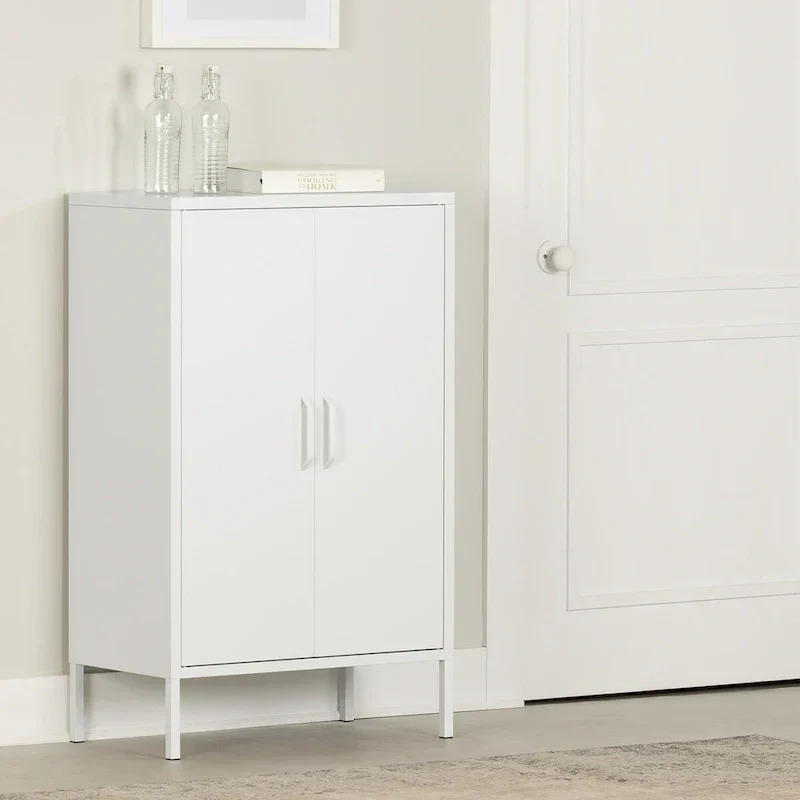 2-Door Metal Storage Cabinet with Adjustable Shelves