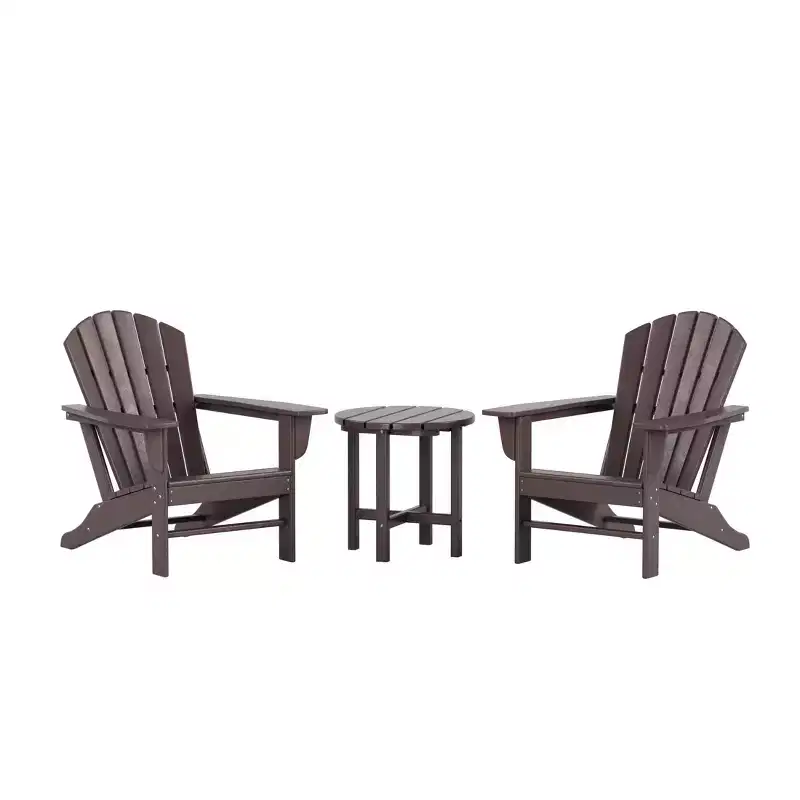 WestinTrends Dylan HDPE Outdoor Patio Adirondack Conversation Set (3-Piece)