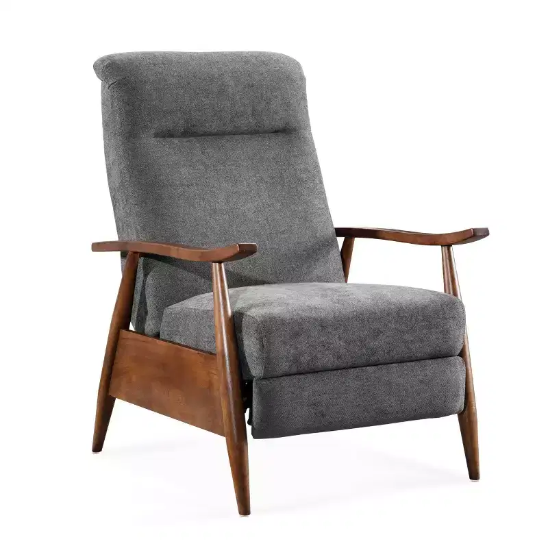 Comfort Pointe Soren Press-Back Recliner Charcoal: Upholstered Polyester, Wood Frame, Foam Fill, Spot Clean