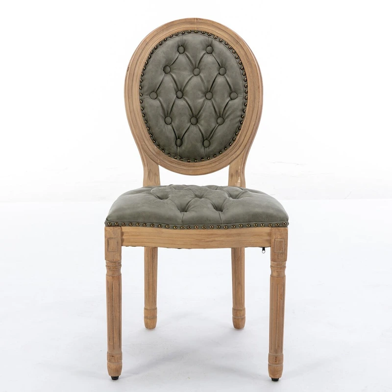 Wood Frame Dining Chair with Nailhead Trim,Set of 2