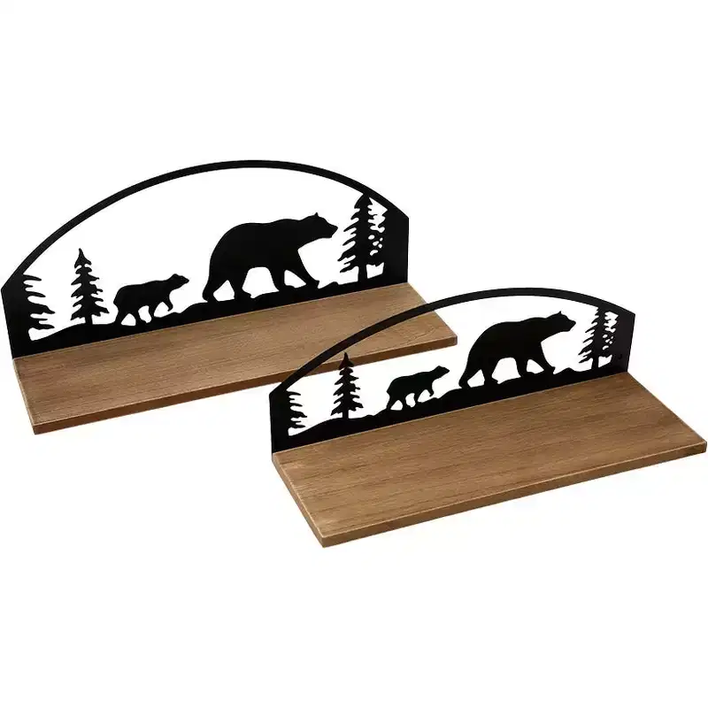 The Lakeside Collection Rustic Cabin Lodge Style Wall Shelves Set of 2 -