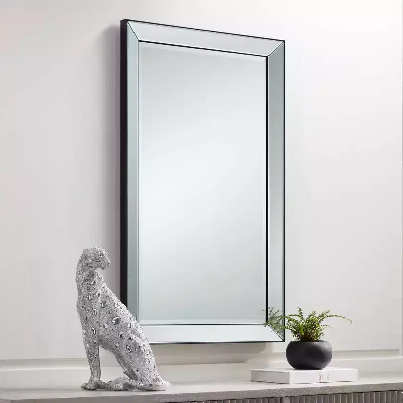Uttermost Verne Matte Black Edging 24 x 38 Rectangular Wall Mirror