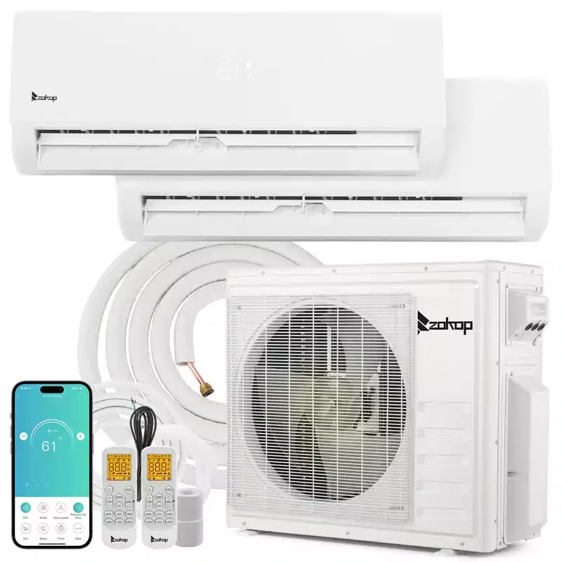 Karl Home 2-Zone 28000 BTU 20 SEER2 Mini Split Air Conditioner with Heat Pump (12K+12K)