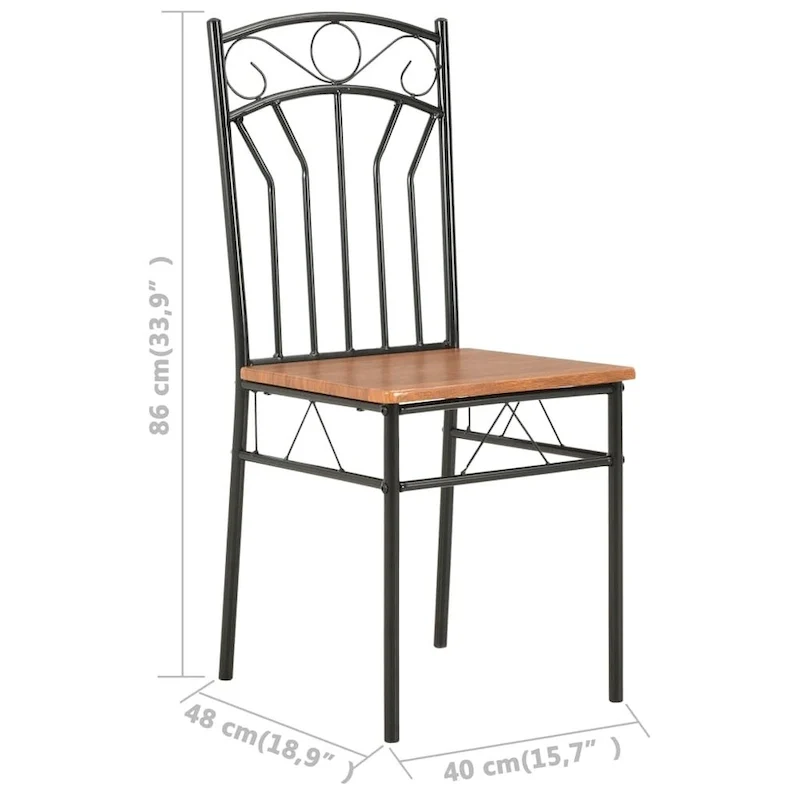 vidaXL Dining Chairs 2 pcs Brown MDF