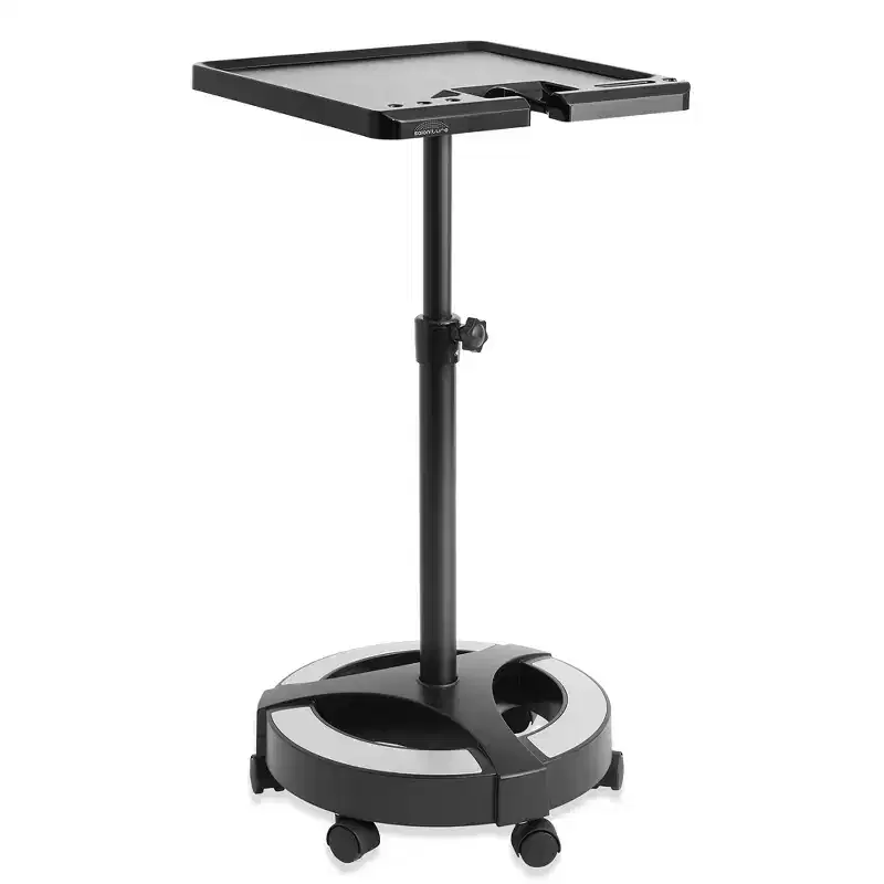 Rolling Salon Coloring Tray - Portable Hair Stylist Trolley with Magnetic Bowls, Black