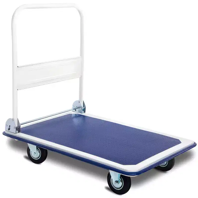 660lbs Platform Cart Dolly Folding Foldable Moving Warehouse Push Hand Truck New Blue/Yellow