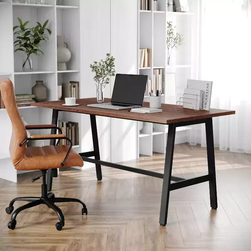 Flash Furniture Redmond Commercial 60x30 Conference Table with 1 Thick Double Sided Laminate Table Top with PVC Edging and Heavy Duty A-Frame Steel Base
