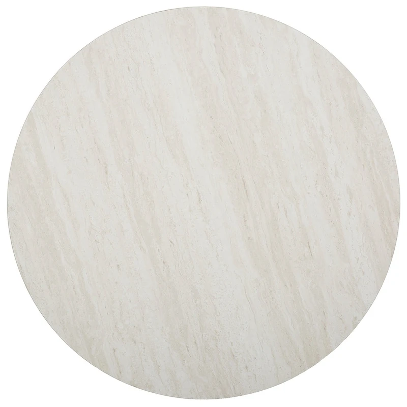 SEI Furniture Henderson Faux Marble Silver Finish Round Coffee Table