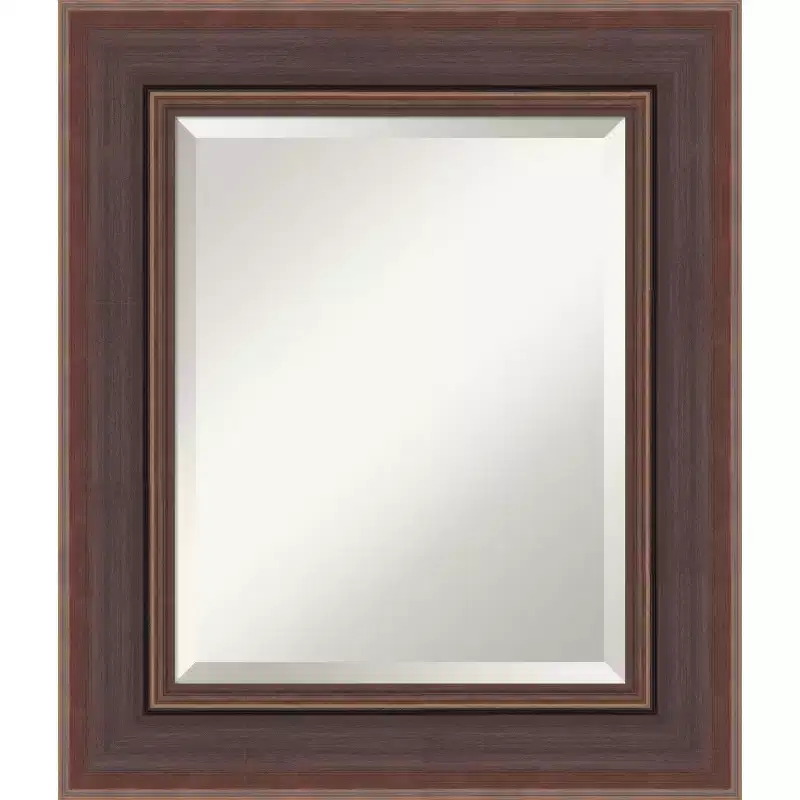 Amanti Art Moab Brown Bronze Beveled Framed Bathroom Vanity Wall Mirror