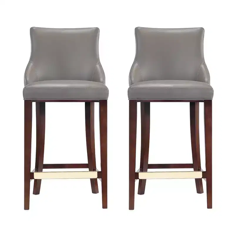 Manhattan Comfort Set of 2 Shubert Modern Leatherette Upholstered Barstools