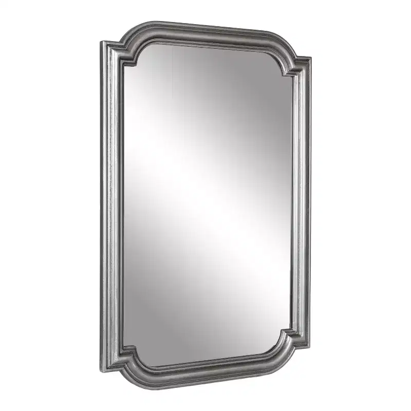 Kate and Laurel Kinsman Rectangle MDF Scallop Mirror, 24x36, Silver