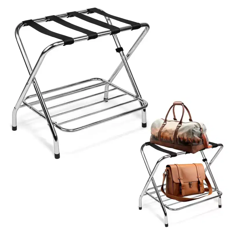 1ct 2-Shelf Luggage Rack