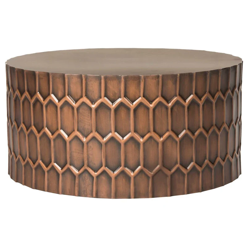 SAFAVIEH Marita Antique Copper Coffee Table - 29  x 29  x 15  - 29Wx29Dx15H