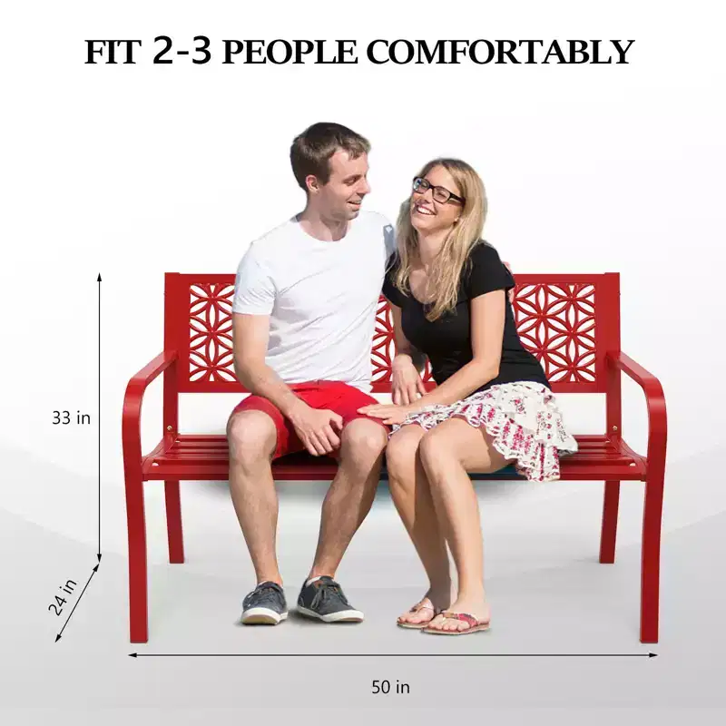 Karl Home | 50 in. Metal Outdoor Bench (7 colors available)
