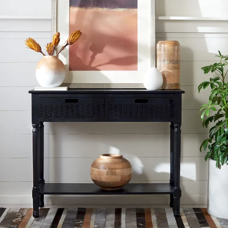 SAFAVIEH Lucetta 2-Drawer Console Table - 35.5 W x 13 L x 29.5 H - 36Wx13Dx30H