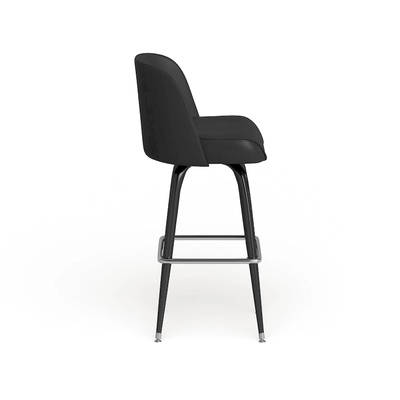 2 Pack Metal Barstool with Swivel Vinyl Upholstered Bucket Seat and Footrest - 18.5D x 18.5W x 42.5H