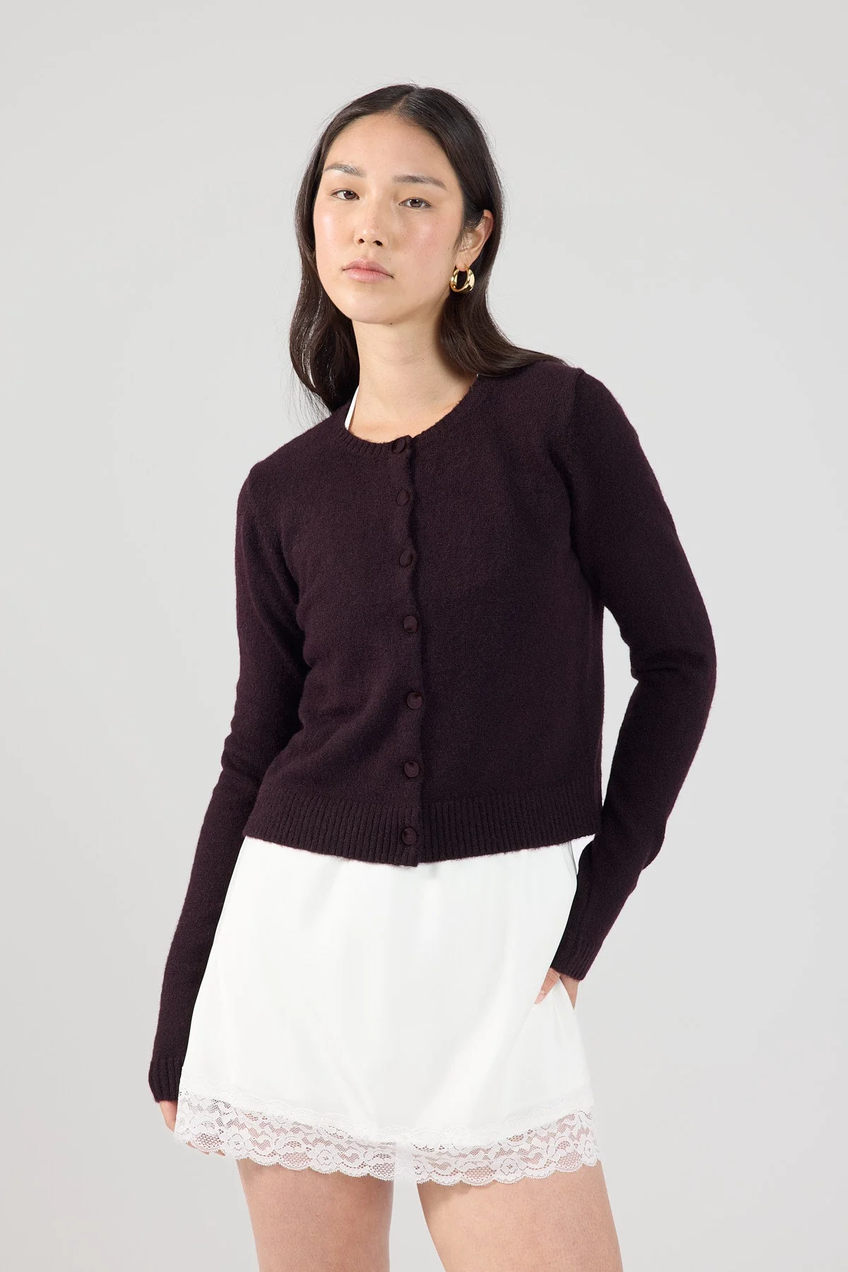 Knit Cardigan Dark Brown