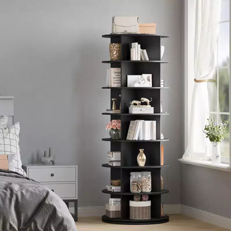 7 Tier Rotating Shoe Rack Tower, Free Standing Spinning Shoes Organizer, 360Revolving Vertical Spinning Shoe Display, Round Shoes Storage Rack