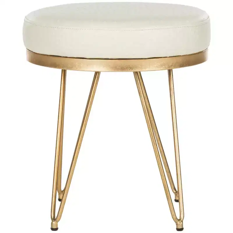 Jenine Round Bench - FOX6249 - Creme/Gold - Safavieh Couture