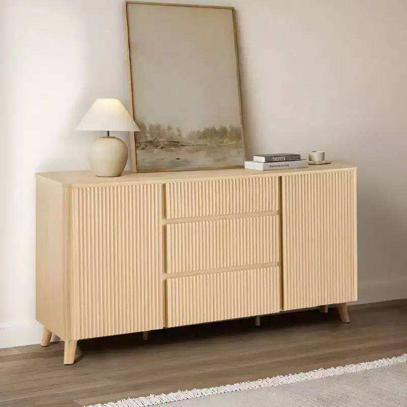 62-Inch Sideboard Cabinet, Modern Buffet Cabinet with Storage
