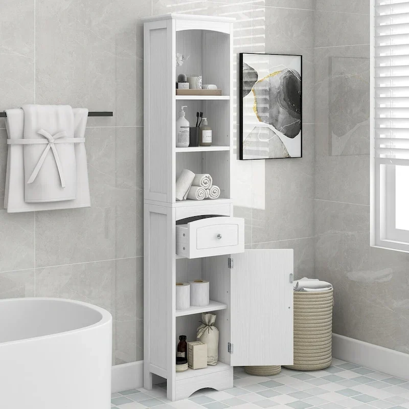 Tall Bathroom Cabinet Freestanding Storage Cabinet with Drawer