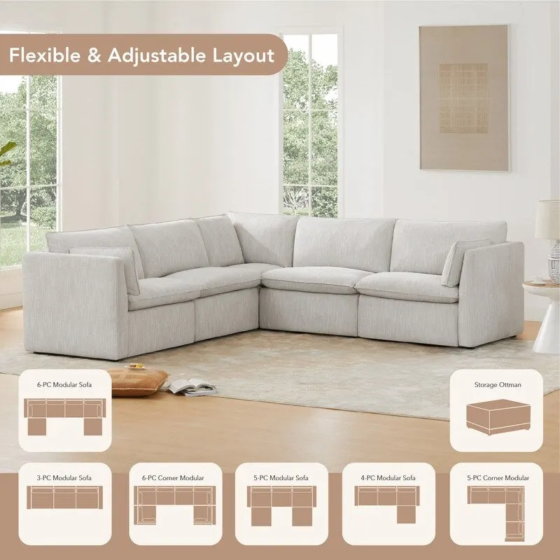 Cypress V-shape Sectional Couches Modular Sofa