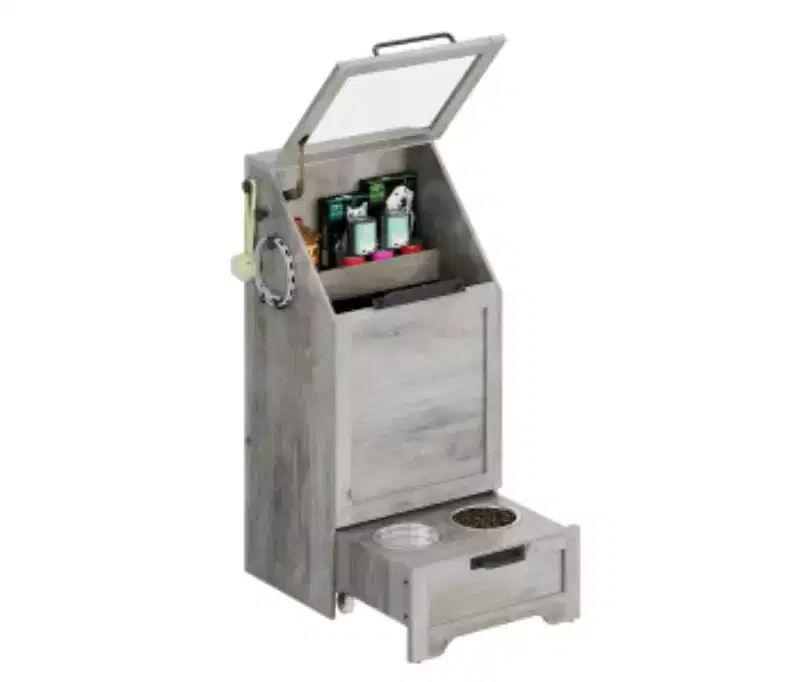 MDF, PB & Iron Flip-top Dog Food Storage Cabinet,