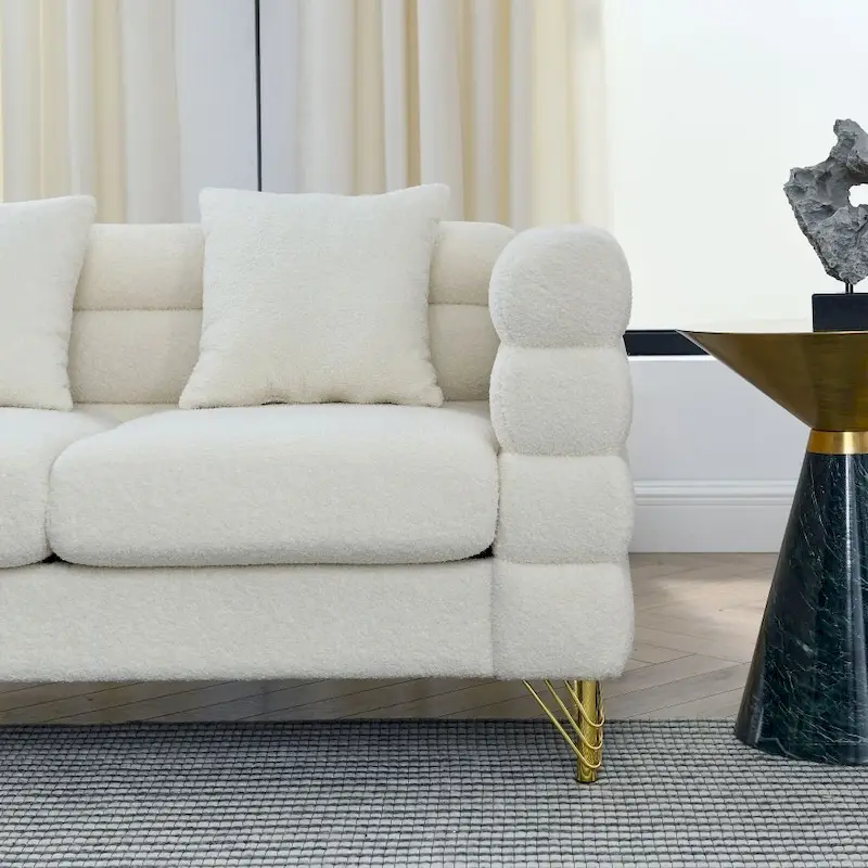 Fabric 3-seater Sofa with 3 Pillows