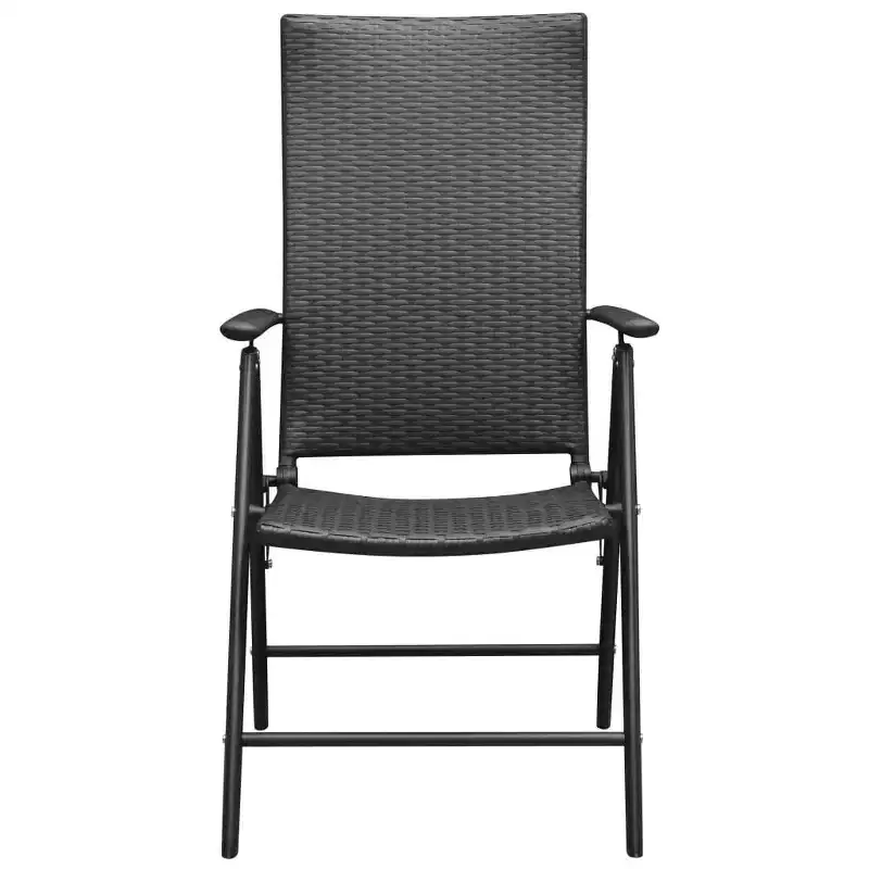 vidaXL Dining Set Black and Brown PE rattan, WPC, Aluminium Compact