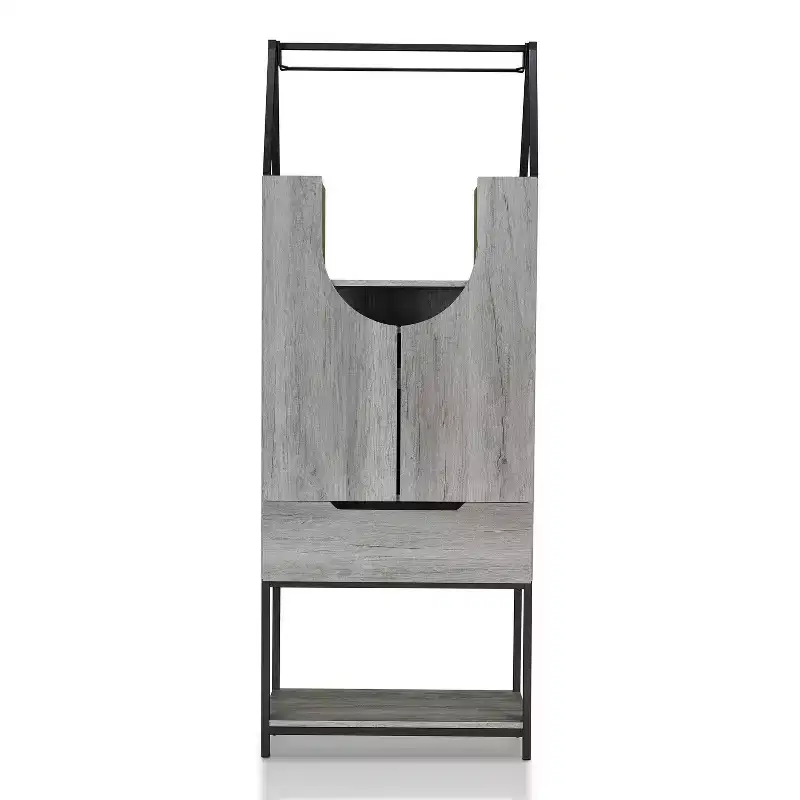Multi Storage Wine Cabinet Vintage Gray