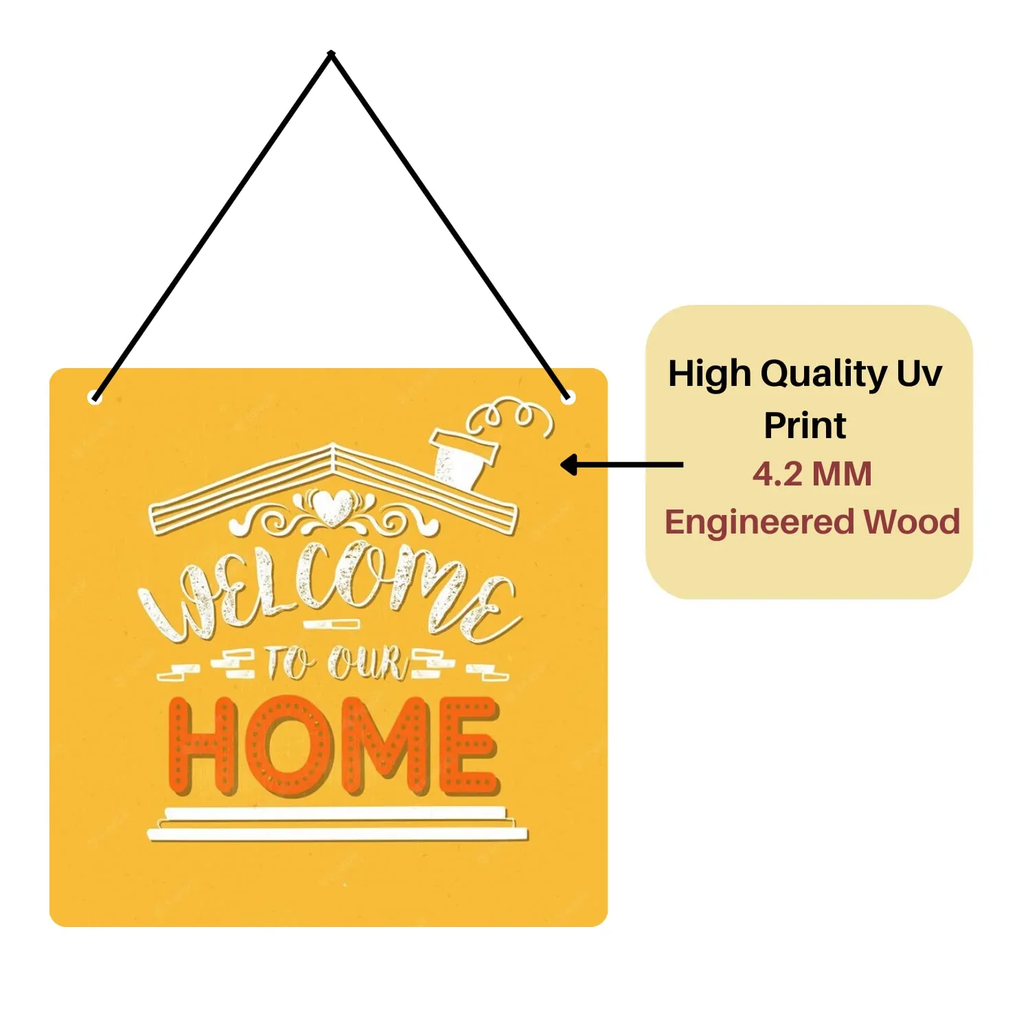 Decorative Welcome To Your Home Wood Wall Hanging Wooden Art Decoration Item for Living Room |Quotes Wall hanging | Wall Art for Hall | MDF Wall Sculpture-9.5 IN